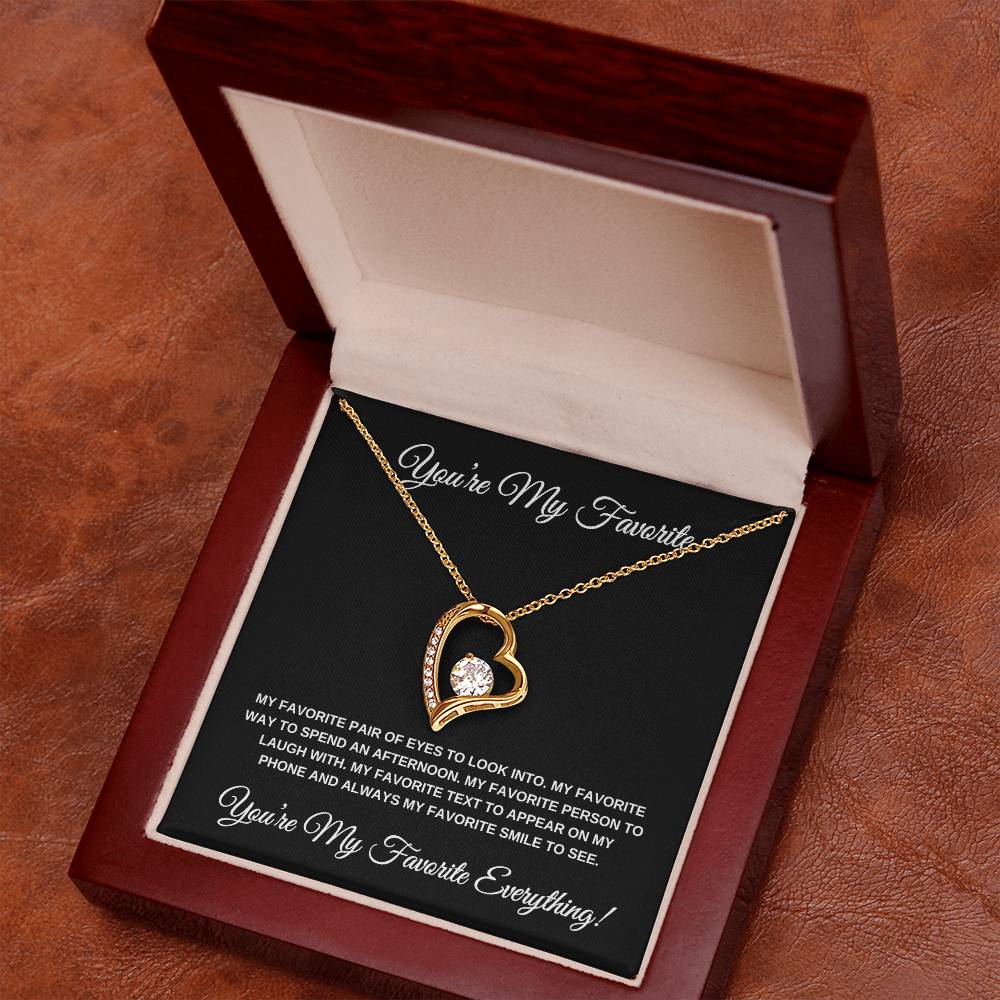 You're my Favorite (Black Card) Heart Pendant
