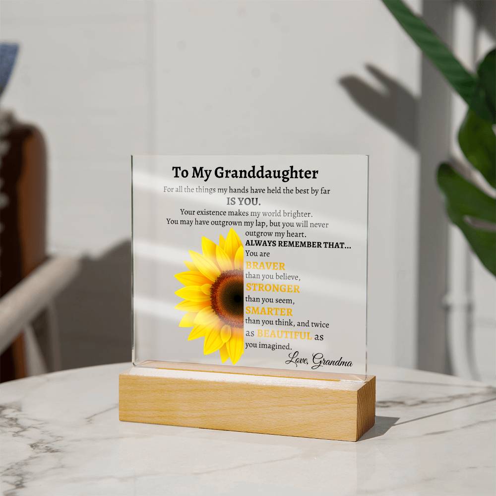 To my granddaughter (Square Acrylic) Grandma
