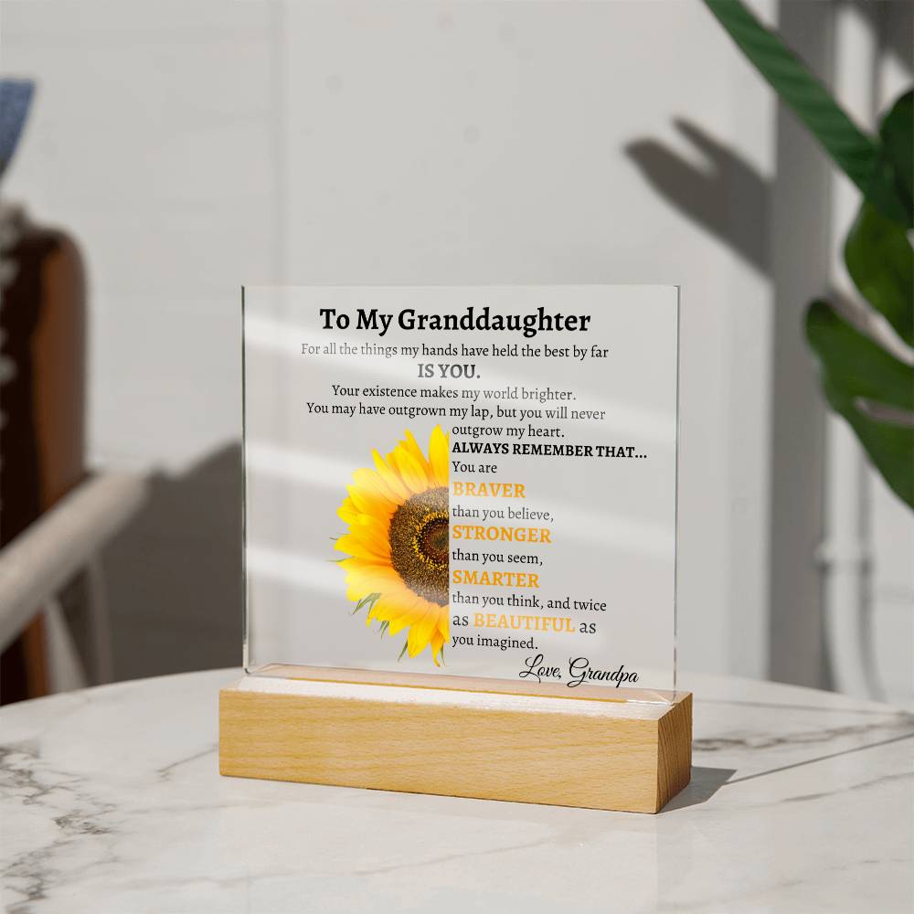 To my granddaughter (Square Acrylic) Grandpa