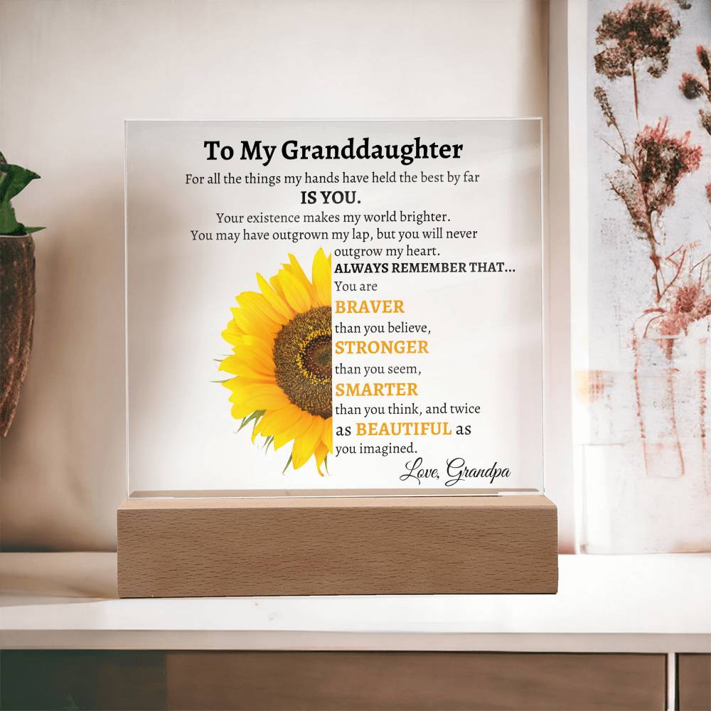 To my granddaughter (Square Acrylic) Grandpa