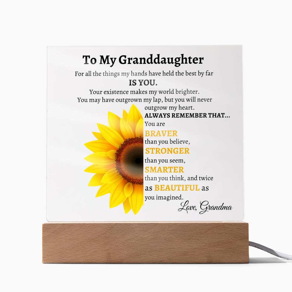 To my granddaughter (Square Acrylic) Grandma