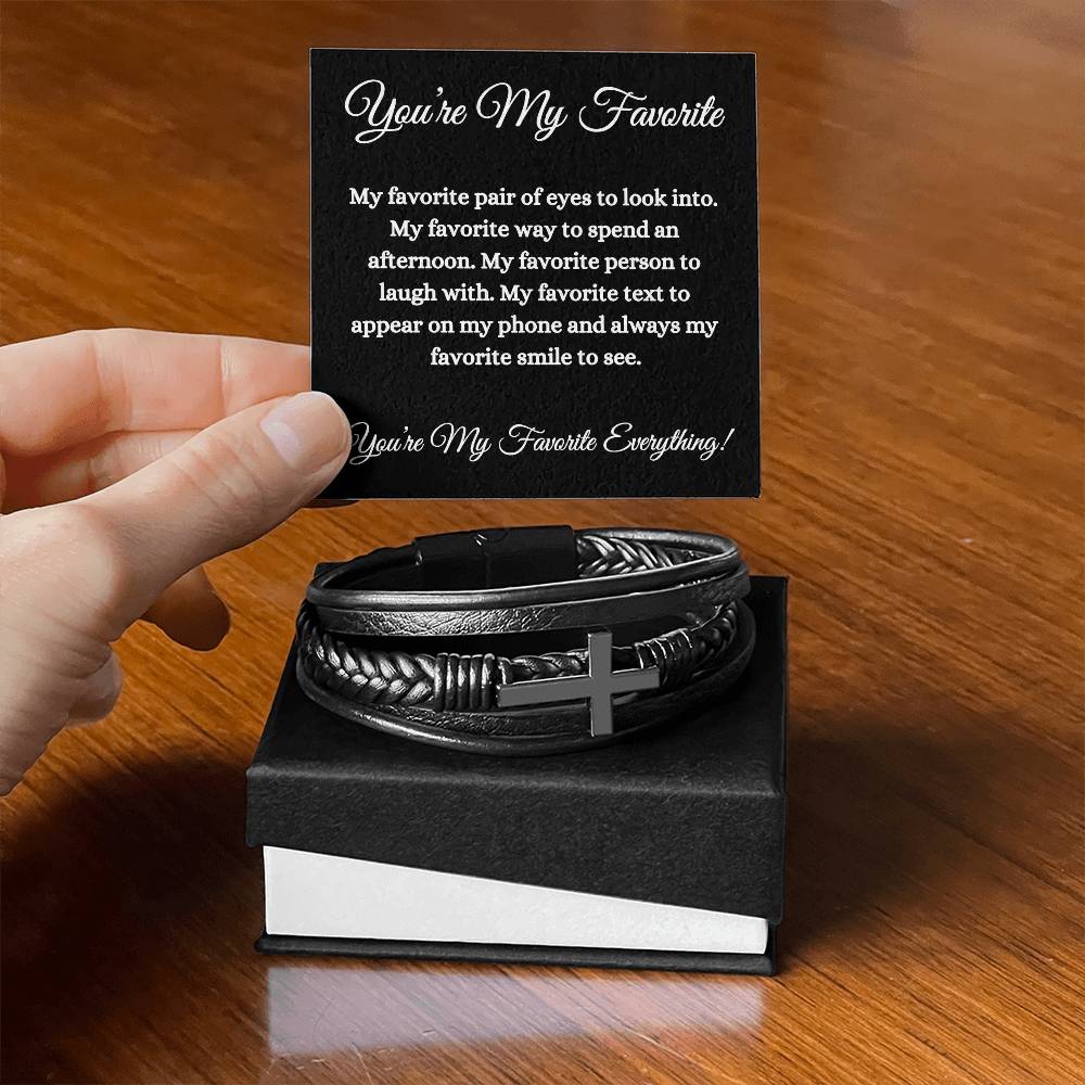 You're my Favorite (Black Card) Cross Bracelet