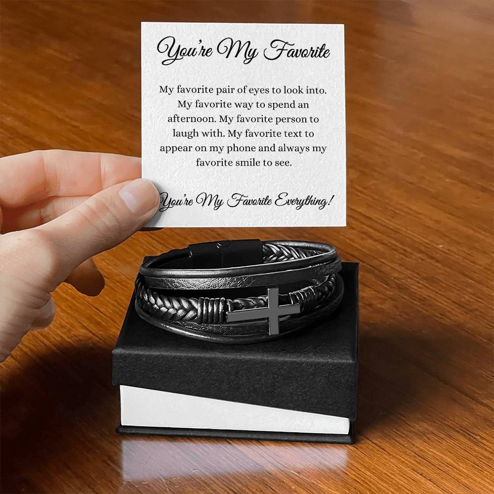 You're my Favorite (White Card) Cross Bracelet
