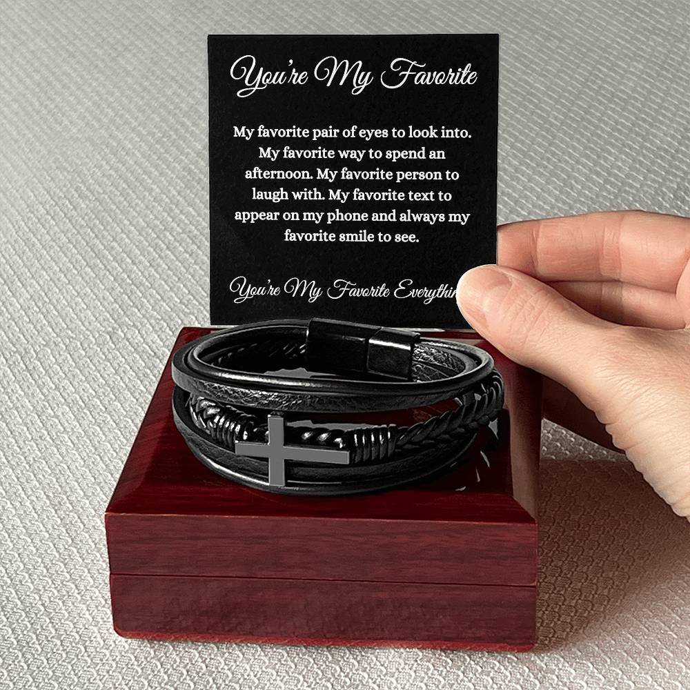 You're my Favorite (Black Card) Cross Bracelet