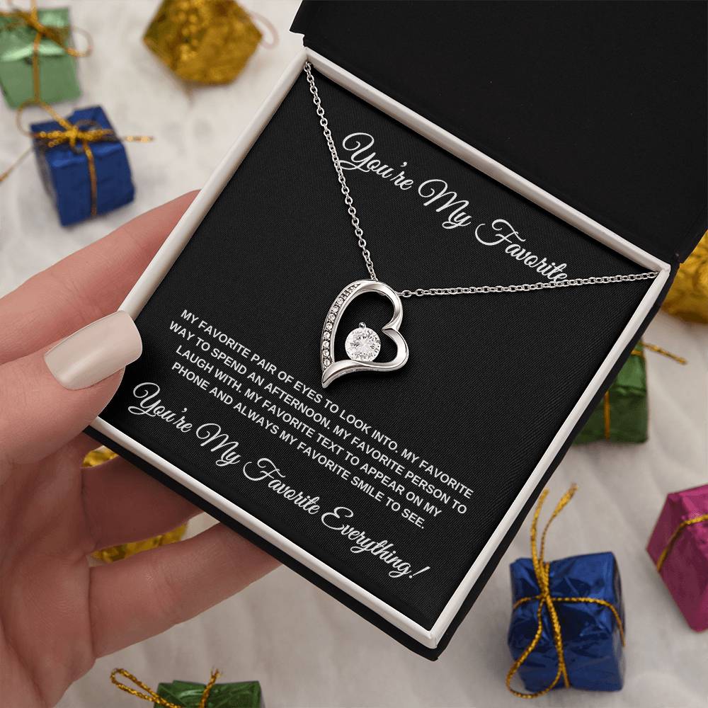 You're my Favorite (Black Card) Heart Pendant