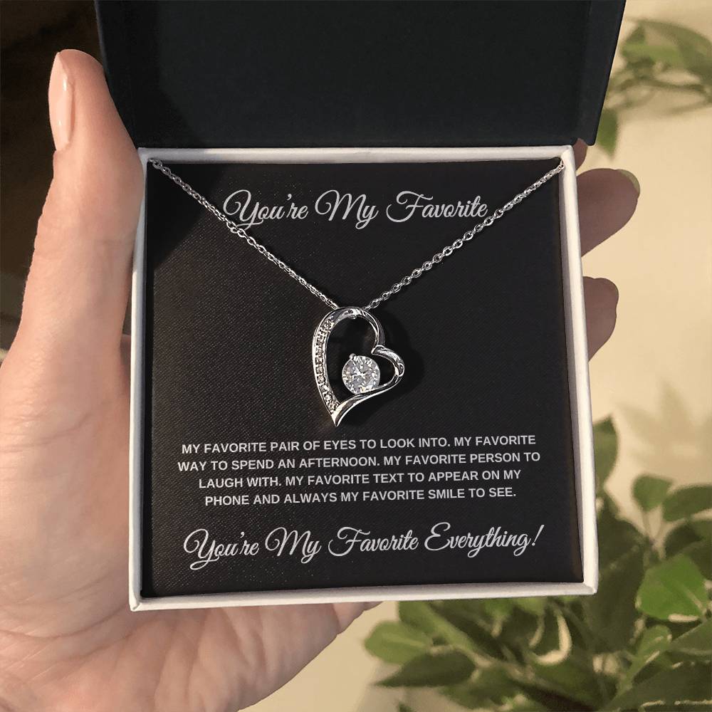 You're my Favorite (Black Card) Heart Pendant