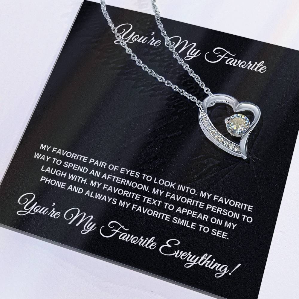 You're my Favorite (Black Card) Heart Pendant