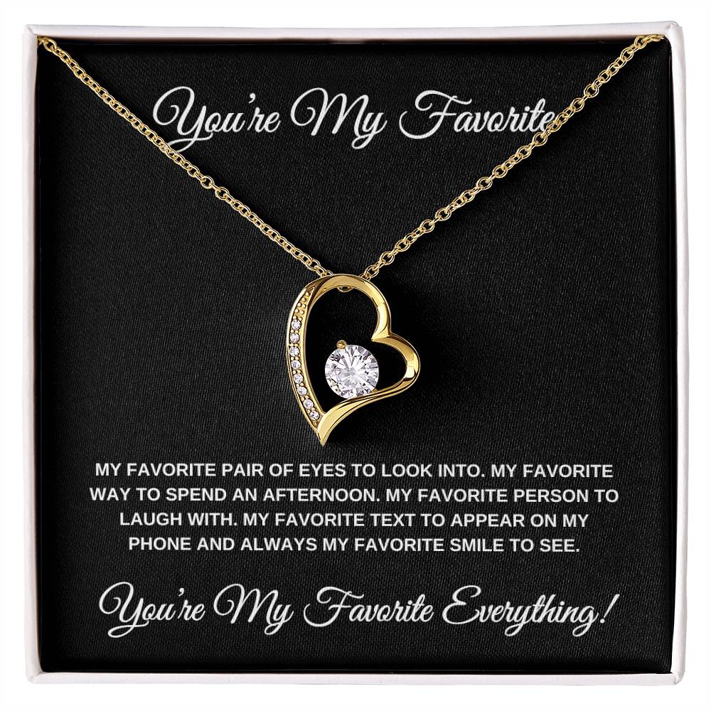 You're my Favorite (Black Card) Heart Pendant