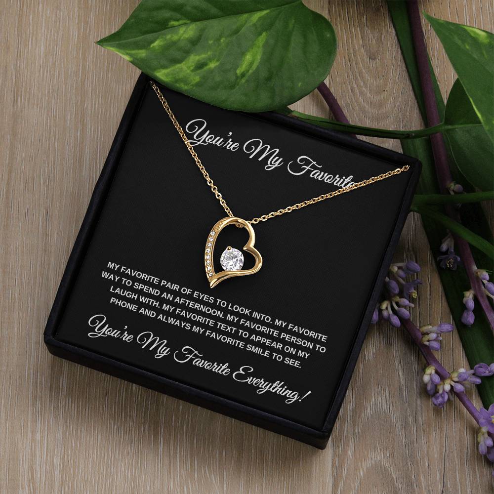 You're my Favorite (Black Card) Heart Pendant