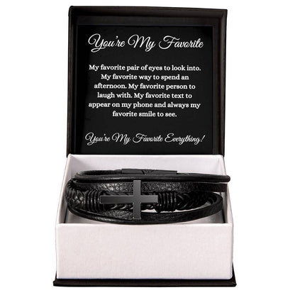 You're my Favorite (Black Card) Cross Bracelet