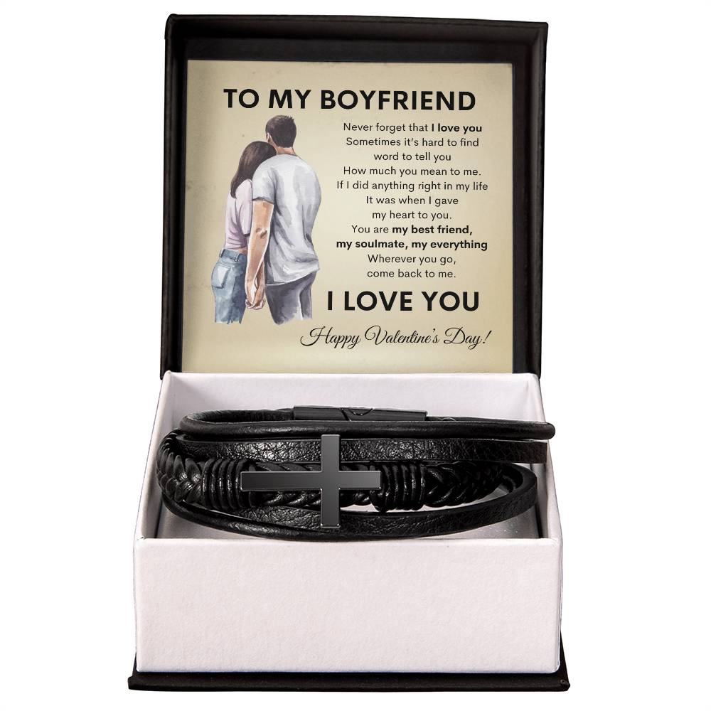 To My Boyfriend: Love Cross Bracelet