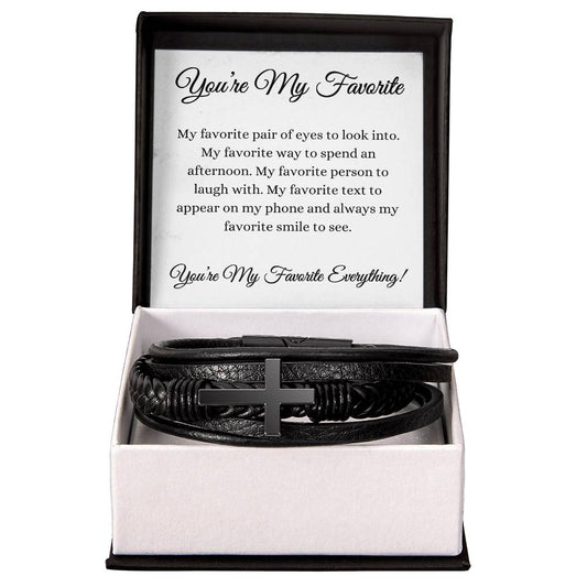 You're my Favorite (White Card) Cross Bracelet