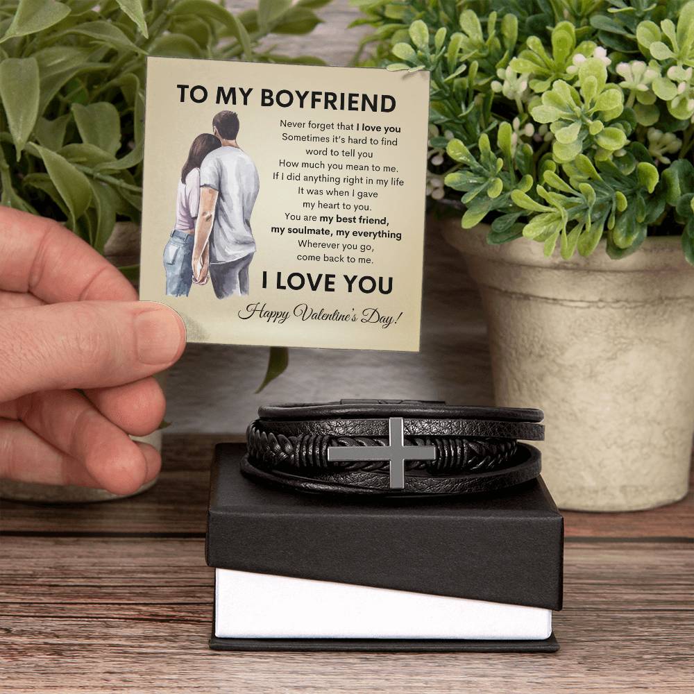 To My Boyfriend: Love Cross Bracelet