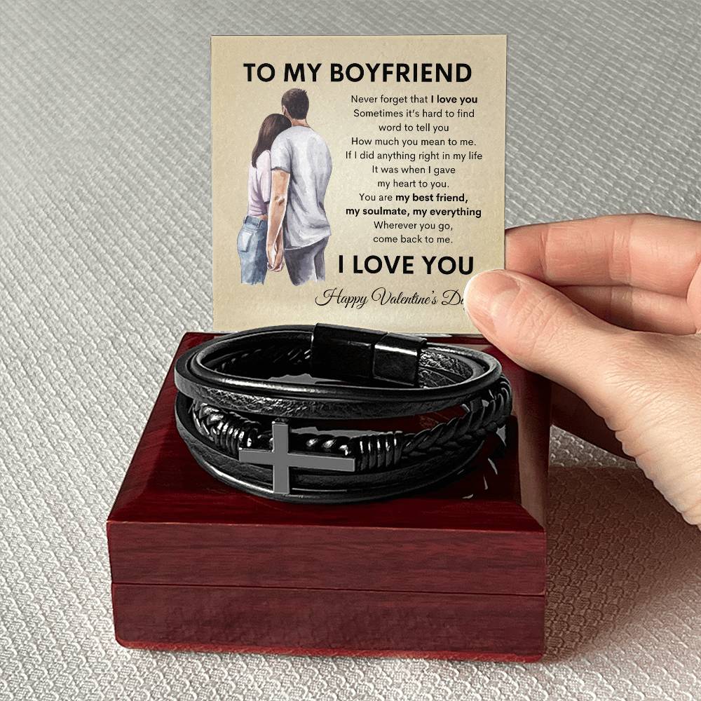 To My Boyfriend: Love Cross Bracelet