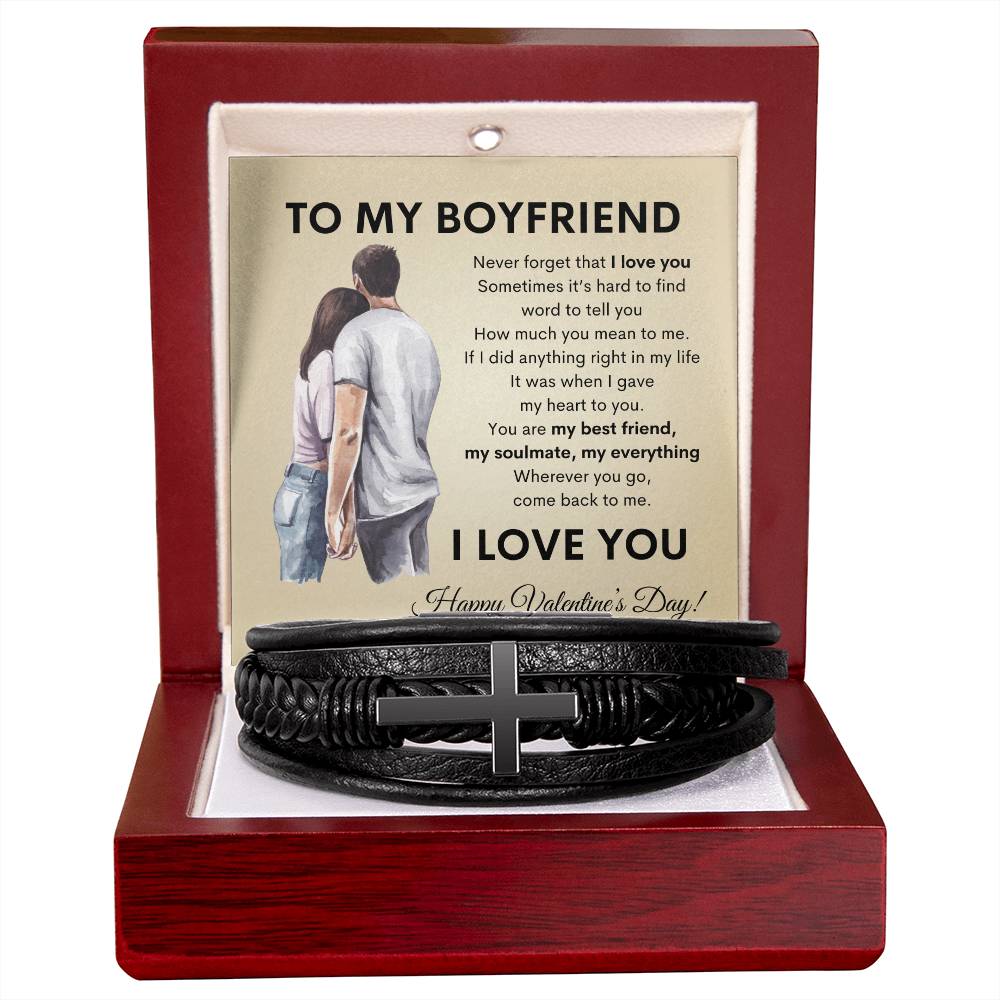 To My Boyfriend: Love Cross Bracelet