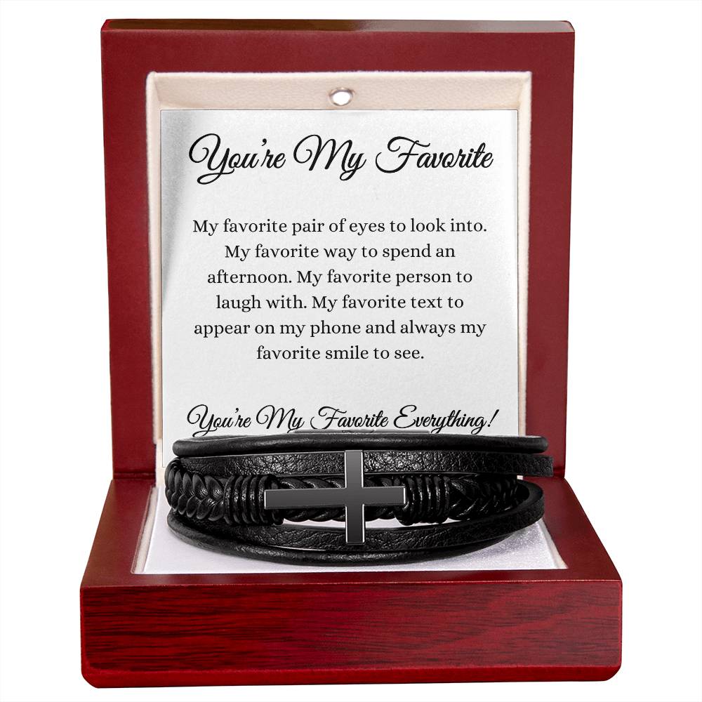 You're my Favorite (White Card) Cross Bracelet