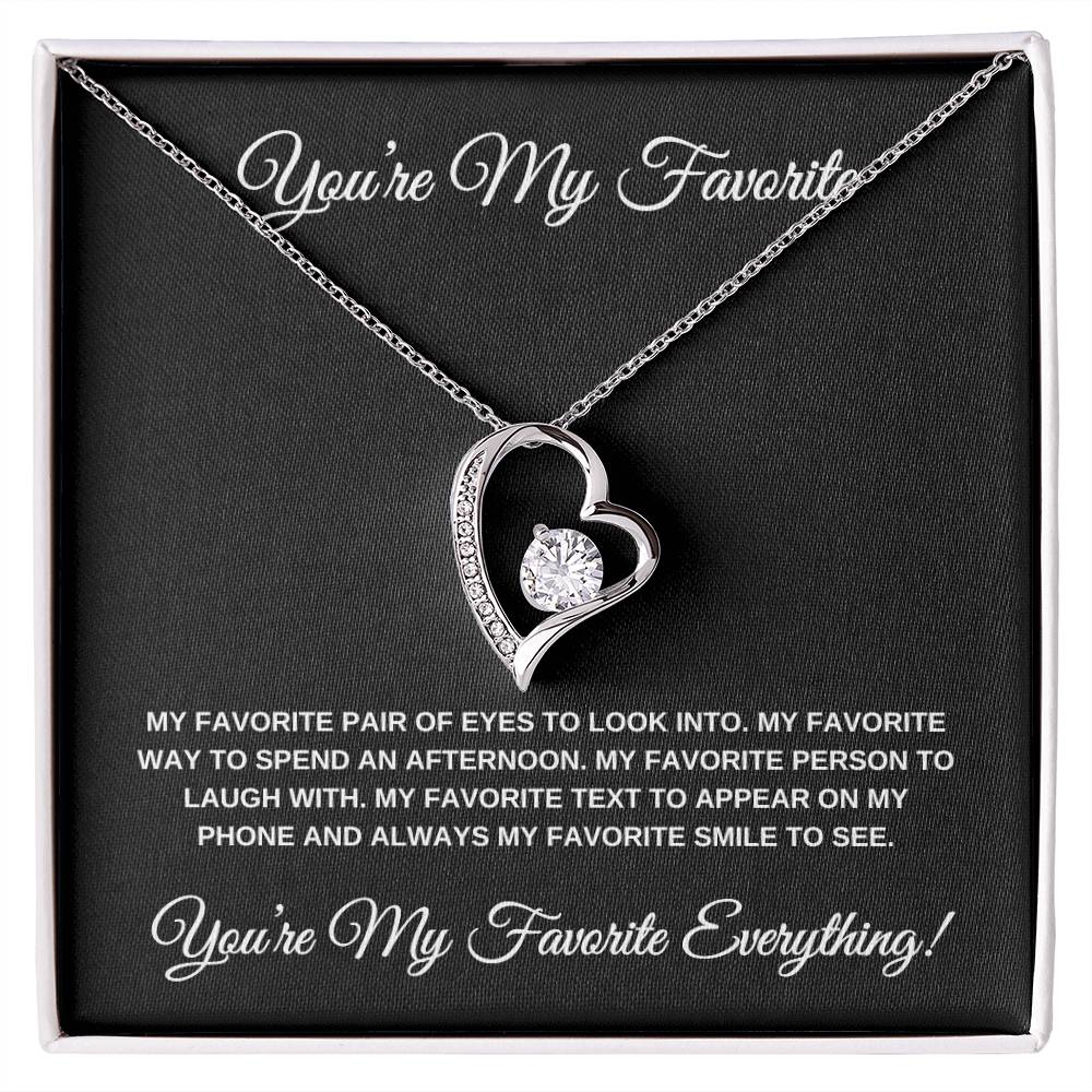 You're my Favorite (Black Card) Heart Pendant