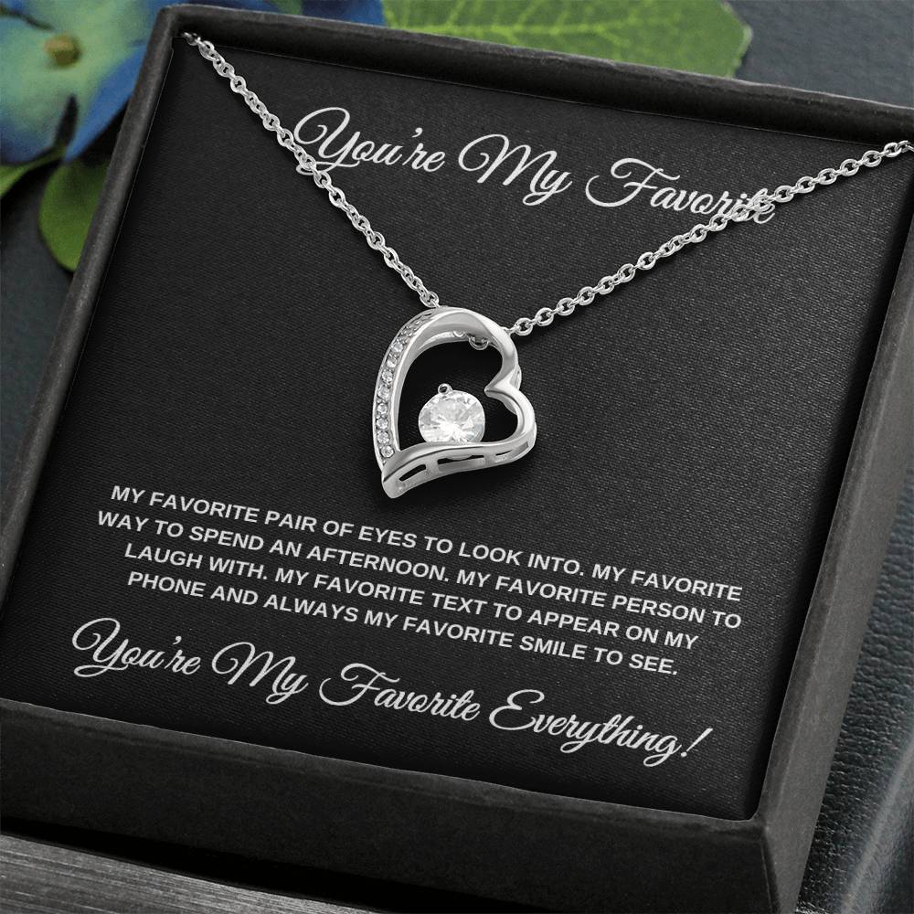 You're my Favorite (Black Card) Heart Pendant